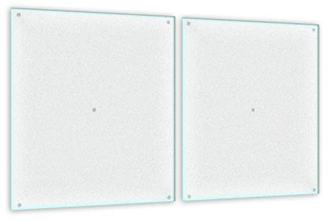 Herdabdeckplatte Herdplattenabdeckung Sicherheitsglas Schutz Kochplatten Abdeckung Ceranfeld Abdeckplatte Glasschneidebrett Ceranfeldabdeckung Spritzschutz 80x52 2-Teilig Milchglas 2x40x52 cm