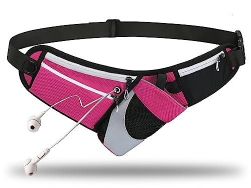 Lufyzora Bauchtasche mit Wasserflaschenhalter, Trinkgürtel für Männer und Frauen, verstellbarer Riemen, reflektierende Hüfttasche zum Laufen, Wandern, Wandern, Camping (um die Taille oder