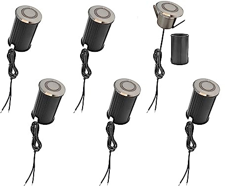 LUMENGY LED In-Ground Paver and Deck Light with Patented Ring Light Effect, 1W, 12V Low Voltage, IP67 Waterproof, for Decks, Driveways, Patios, Steps and Paver Surfaces, Stainless Steel Finish, 6-Pack