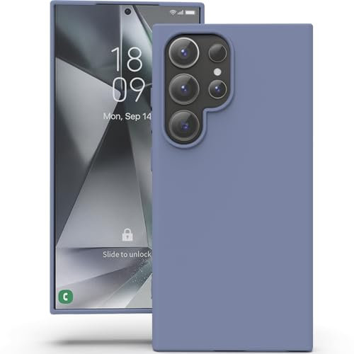 YATWIN Silicone Case for Samsung Galaxy S24 Ultra, Soft-Touch, Shockproof, DustProof, Antiskid Full Body Armour Phone Cover for Samsung Galaxy S24 Ultra - Lavender Grey