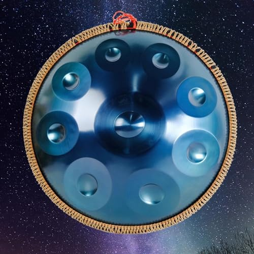 D-Moll-Stahl-Handpan-Trommel, 22-Zoll-9-Noten-Handpan-Trommel für Erwachsene und Kinder, 432 Hz harmonisches Schlaginstrument mit Handpan-Tasche und Schlägeln