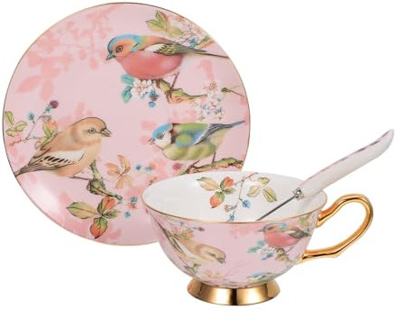 Zerodeko Ceramic Coffee Cup and Saucer Spoon for Use Includes Mug and Saucer for Home Office Coffee