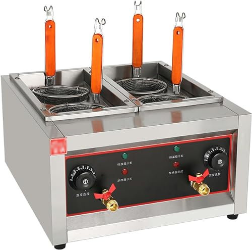 Machine de cuisson de pâtes à 4 paniers, cuiseur de nouilles commercial avec filtre et vanne de vidange indépendante, connexion interrupteur d'air et chauffage rapide 2000 W, pour restaurant, hôt