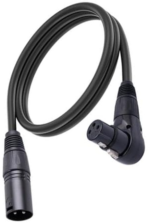 Plyisty 90 Degree XLR Female to Straight Male Microphone Cable, 1.8m/5.9ft