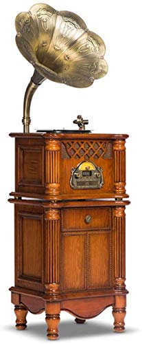 Giradischi Vintage, Giradischi Retro Giradischi in Vinile Giradischi Soggiorno Audio Lusso Retro-54x46x168cm_Grammofono Marrone