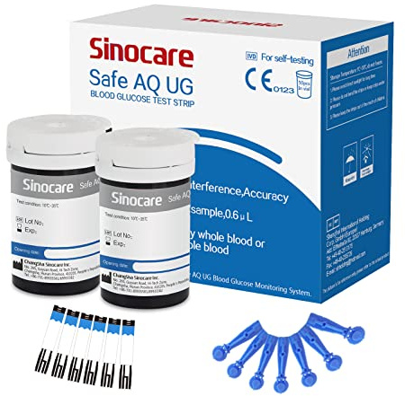 sinocare Safe AQ UG Blutzuckerteststreifen 50 für Selbsttest