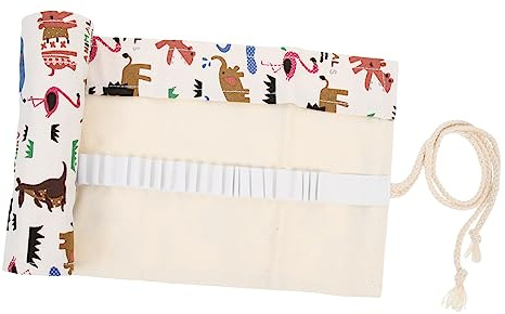 Operitacx Estuche Enrollable para Lápices de Colores Organizador de Lona para Bolígrafos para Escuela y Oficina