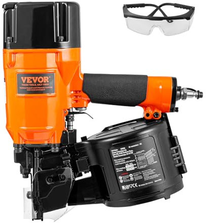 VEVOR Druckluft Tacker CN83N, 50-83 mm, 15-Grad-Druckluft Nagelpistole mit werkzeugloser Tiefeneinstellung, 70–120 PSI Druckluft-Nagler, für Verkleidungen, Verschalungen, Holzzäune, Terrassendielen