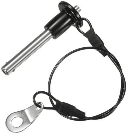 M METERXITY Goupille Verrouillage à Bille à Bouton-Poussoir 6mm Dia 30mm L | Utilisation Broches de Verrouillage à Dégagement Rapide avec Câble Longe [Acier Inoxydable 304]