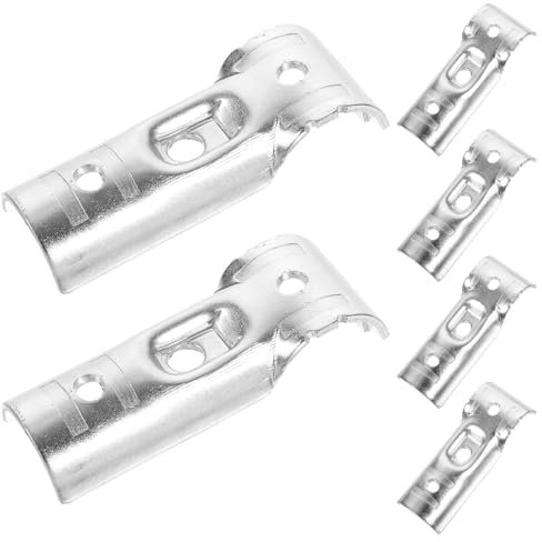 Mobestech 6pcs Steel Pipe Connectors End Rail Clamps for Chain Link Fence Parts Pole Clamps and Tubing Connector Function for Fencing and Railings