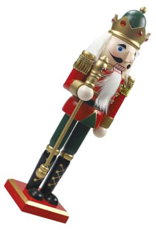 Amosfun Ornement Casse-Noisette opération Casse-Noix Statue de Casse-Noisette Ornement Mignon Cloches fée de Noel décoration de Bureau Figurine Casse-Noisette en Bois de Noël