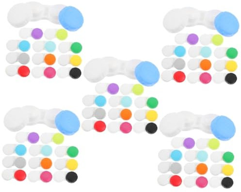 FRCOLOR 5 Sätze Kontaktlinsenbehälter Objektivbehälter Tasche Kleiner Objektivhalter Kontaktlinsen-Organizer Behälter Für Kontaktlinsen Behälter Für Kosmetische Linsen Plastik 12 Stück * 5