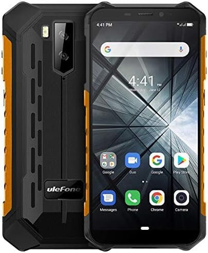 Ulefone Rugged Mobile phone, ARMOR X3 with Underwater Mode, 5.5” IP68/IP69K Outdoor smartphone, Dual SIM, 2GB RAM 32GB ROM, 8MP+5MP+2MP, 5000mAh Battery, Face Unlock GPS Android 9.0 Black Orange