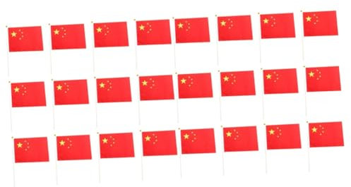 Yardwe 2 Sätze Handschwenkende Flagge China-flagge Nationalflagge Von China, Handheld Kommunistische Porzellandekorationen Mini-handflaggen China-mini-flagge Rot Pvc 50 Stück * 2