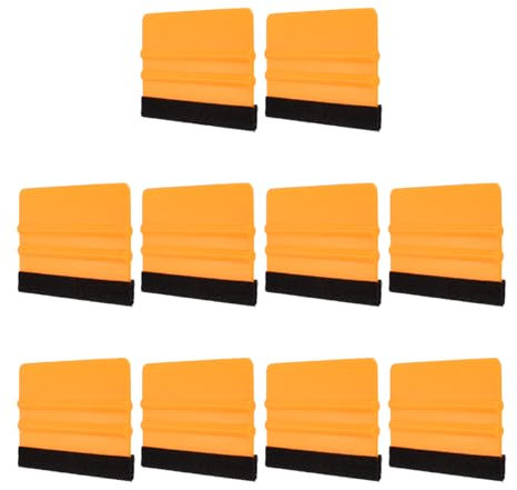 QUARKZMAN 10 Piezas de Espátula de Vinilo, Espátula de Vinilo con Borde de Fieltro para Envoltura de Vinilo, Herramienta de Raspador de Película de Vinilo, Rectangular