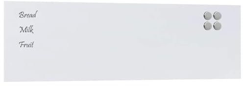 vidaXL Magnettafel Wandmontage Weiß 100x30 cm Hartglas, Glastafel, Wand Magnettafel, magnetische Kreidetafel, magnetische Tafel, Schreibtafel