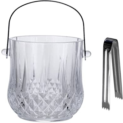 DECHOUS Portable Ice Bucket Handle Glass Ice Barrel for Storage for Restaurant Outdoor Parties Cool Box for Beer and Wine Random Style