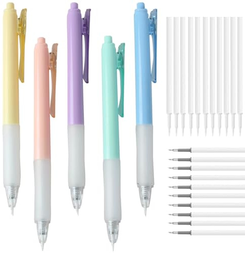 Yuentoen 5 Stück Papierschneid Stift,Bastelmesser Schneidestift,Skalpell Basteln Papierschneidestift mit 20 Ersatzklingen,Craft Messer Cutter,Student Allzweckmesser Stift Retractable für DIY Art Work