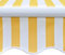 Store à bras articulé motorisé 400 cm jaune/blanc - Cadre en aluminium avec renfort en métal et tissu enduit de polyuréthane - Parfait pour la terrasse et le jardin