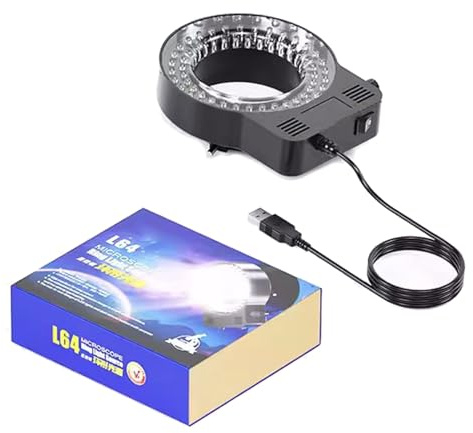 VIVIWI Adjustable 144 72 64 LED Rings Light Illuminators for Stereos Microscope USB Powereds for Industrial and Scientific Use