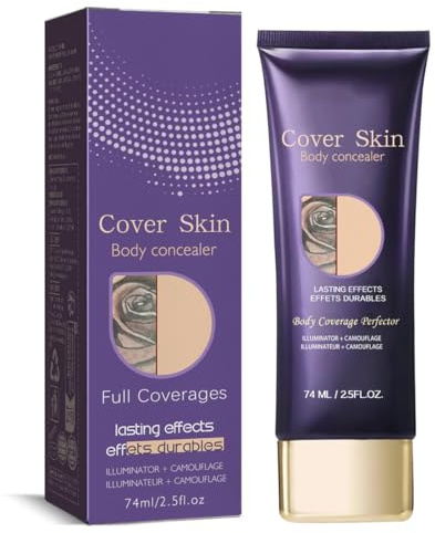 1 Pezzi Correttore per Coprire Tatuaggi, Trucco per Gambe Impermeabile, Copri Tatuaggi, Body Coverage Perfector, Fondotinta Impermeabile, Nascondi Facilmente le Imperfezioni(74ml)