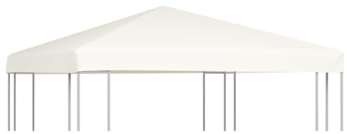 Mokuyary Reservöverdrag för trädgårdspaviljong ersättningsöverdrag för paviljongtak antik lusthus markis 310 g/m² 3 x 3 m gräddvit