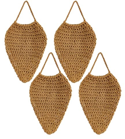Licsaliwe Lot de 4 répulsifs Anti-guêpes à Suspendre en Faux Crochet pour Patio, Jardin, Avant-Toit et espaces extérieurs/20, 3 x 35, 6 cm (Marron)