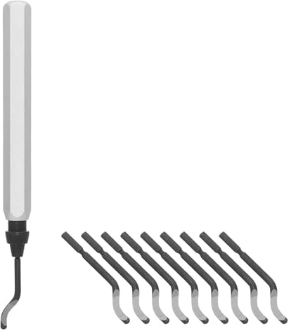Veemoon Kit de 11 Herramientas de Canteado y Desbarbado Manual para Metal Plástico y Resina Cuchillas de Acero Endurecido y Mango Ergonómico de Aluminio Adecuado para Impresión 3D y
