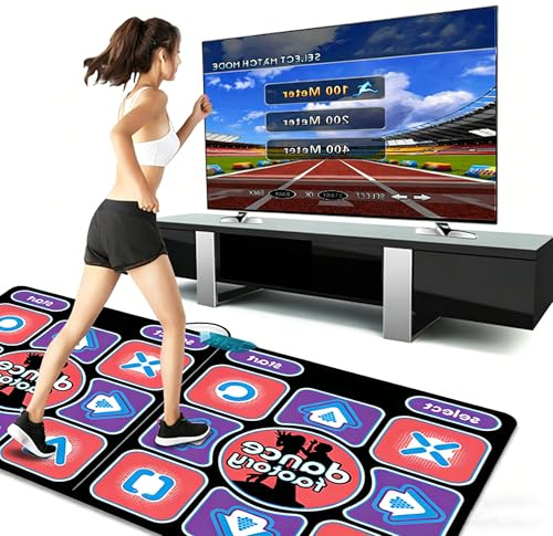 Multifunktionell Klassisk Elektronisk Musikdansmatta, 5,4 X 3 Ft Dansmatta För Vuxna Och Barn Med 2 Rörelsekontroller, 63 Spel Och 3d-dans, Halkfri Yoga Fitness