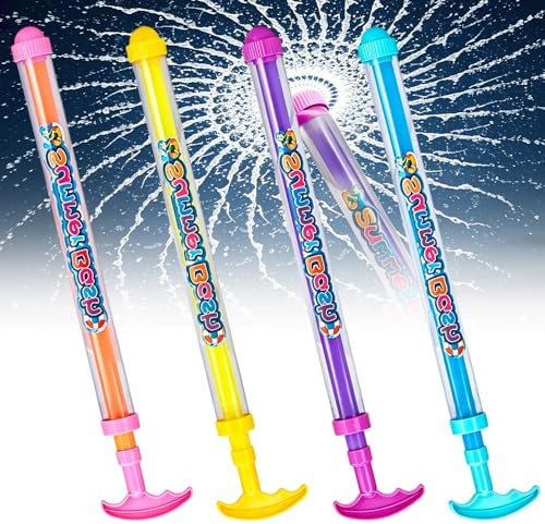 4PCS Firework Water Gun, Romantic Firework Style Water Spray Toy, Pull-Out Sprinkler Spray Toys, Available in MultiColors, Suitable for Families, Friends, Perfect as Outdoor, Pool, Garden