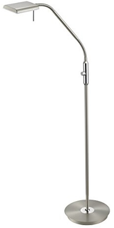 Trio Leuchten LED Stehleuchte Bergamo 420910107, Metall Nickel matt, inkl. 12 Watt LED, Sensor-Dimmer