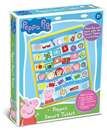 Peppa Pig PP04 Peppa's Smart Tablet Toy For Kids Age 2+, Interactive Learning & Child Development, Colours, Numbers and Letter Recognition, Communication Skills, Features 6 Fun Activities