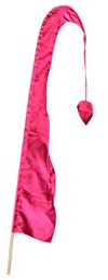 Asiastyle Balifahne | Farbe: weinrot | 120 cm lang | MIT BAMBUSSTANGE | aus echtem Satin | Originale Umbul Fahne