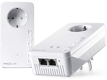 Devolo Magic 2 WiFi Next Starter Kit per Rete Mesh Wireless LAN ad Alta Velocità Tramite i Fili della Corrente (2400 Mbps, 3 Collegamenti LAN, Tecnologia G.hn)