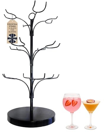 Chabrias Ltd Premium Barware Cocktail Tree Stand, Luxury Drink Display Stand for Parties, Weddings, Events & Home Bars, Elegant Barware