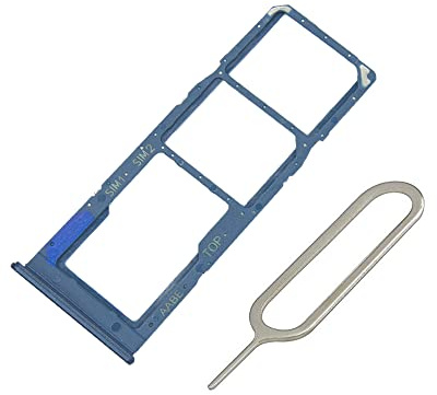 MMOBIEL Tiroir Carte Dual Sim de Rechange Compatible avec Samsung Galaxy A12-6.5 inch - 2020 INCL. l'épingle SIM - Support Carte SIM - Bleu
