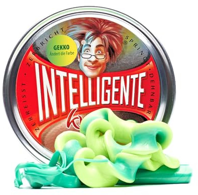 Intelligente Knete - Das Original! Gekko - Ändert die Farbe bei Wärme - Kinderknete und Therapieknete in einem - Besser als jeder Stressball! Für Kinder und Erwachsene (Große Dose, 80g)
