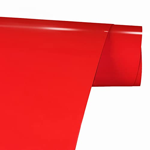 FORBELL Plotterfolie Textil, 30.5cm×3 Meter Textil Bügeltransferfolie (Rot)