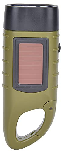 Tomotato Linterna de Manivela, Linterna de Manivela Solar de Plástico ABS, Linterna Led de Emergencia, Linterna para Escalada al Aire Libre, Camping