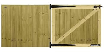 Premier Garden Supplies PGS Tongue & Groove Fully Framed Capped Flat Top Made to Measure Driveway Gates Measurements Height <3ft (90cm) x Width: 183cm - 213cm +600mm Hinge Ring Latch Kit