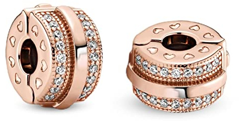 Annmors 925 Sterlingsilber Clip Stopper Sicherheitskette Charms für Armband und Kette, für Pandora