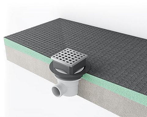 Piatto Doccia Pronto da Piastrellare in Estruso Rigida Polistirene Tagliabile Dimensione 90x160 cm spessore di 4 cm Sifone Piletta incluso