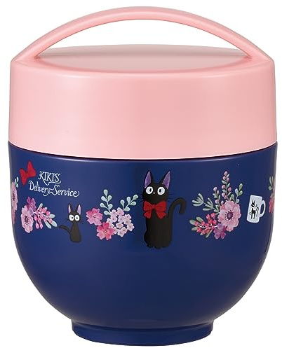 Skater LDNC6AG-A Insulated Lunch Box, Antibacterial Bowl Shape, Lunch Jar, 540 ml, Kiki Delivery Service, French Studio Ghibli