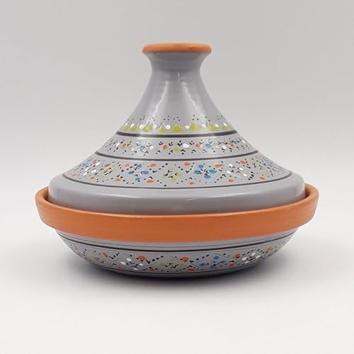 Tajine Marrakesch mit Ausgestellt, Grau, Durchmesser 22 cm