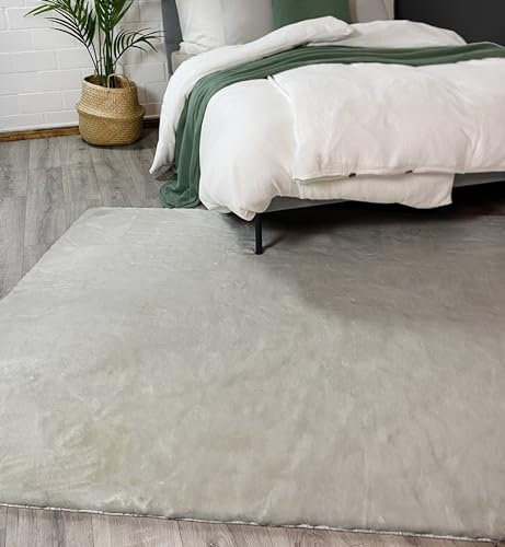 jilda-tex Teppich Überwurf Bettvorleger Felloptik Rabbit Deluxe 750 GSM Kunstfell Fellimitat (Nerzfell, 140x200 cm)