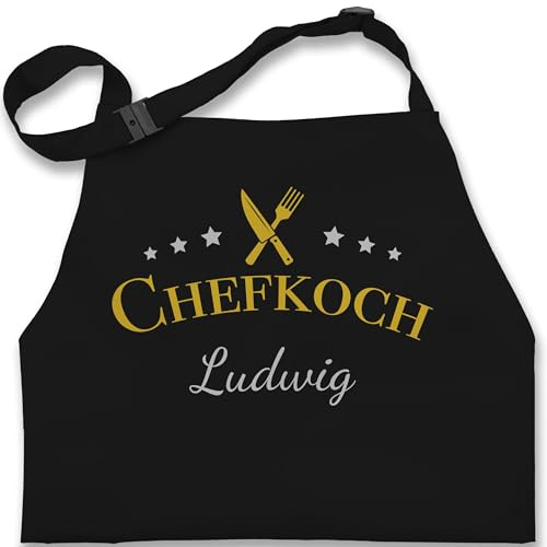 Geschenk mit Namen personalisiert by Shirtracer - Kinderschürze Schürze Kinder Jungen Mädchen - Kochschürze - Chefkoch mit Name I Geschenk Hobbyköche I Geschenk Kochen