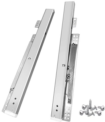 1 Paar Schubladenschienen Vollauszug mit Selbsteinzug, Auszugsschienen Bodenmontage 60 kg Tragfähigkeit (Size : 200mm)