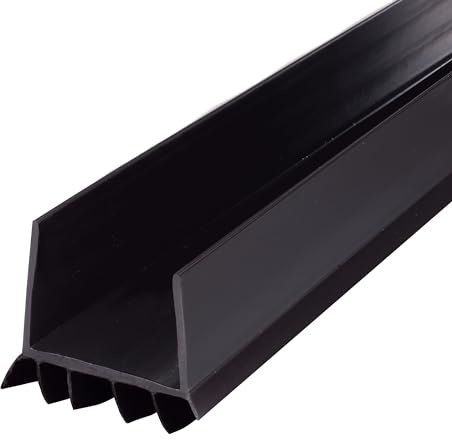 M-D Building Products Cinch® 43339 Joint de bas de porte de maison en vinyle en forme de U, facile à installer et résistant aux intempéries, noir, 91,4 cm