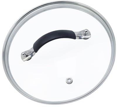 MY MIRONEY 7 Inch Tempered Glass Lid Universal Cookware Replacement Pot Pan Lid with Air Vent and Stainless Steel Handle with Silicone Coated