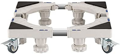 Soporte para refrigerador con 4 ruedas Carrito ajustable para electrodomésticos Bandejas para el piso de la secadora de la lavadora Longitud/ancho 16-25 Base para hacer hielo del aire acondicionad